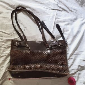 Patricia Nash woven leather tote bag